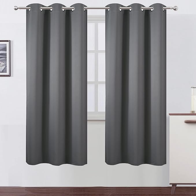 LEMOMO Grey Thermal Blackout Curtains/42 x 72 Inch/Set of 2 Panels Room by Lemomo