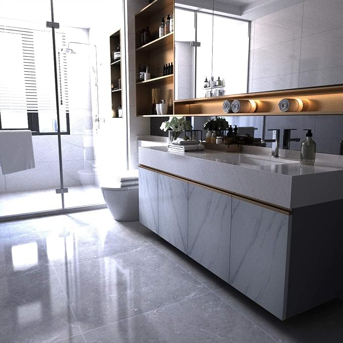 Large White Marble Granite Wallpaper Peel Stick Thicken 15.8x591inch Waterproof - Image 6