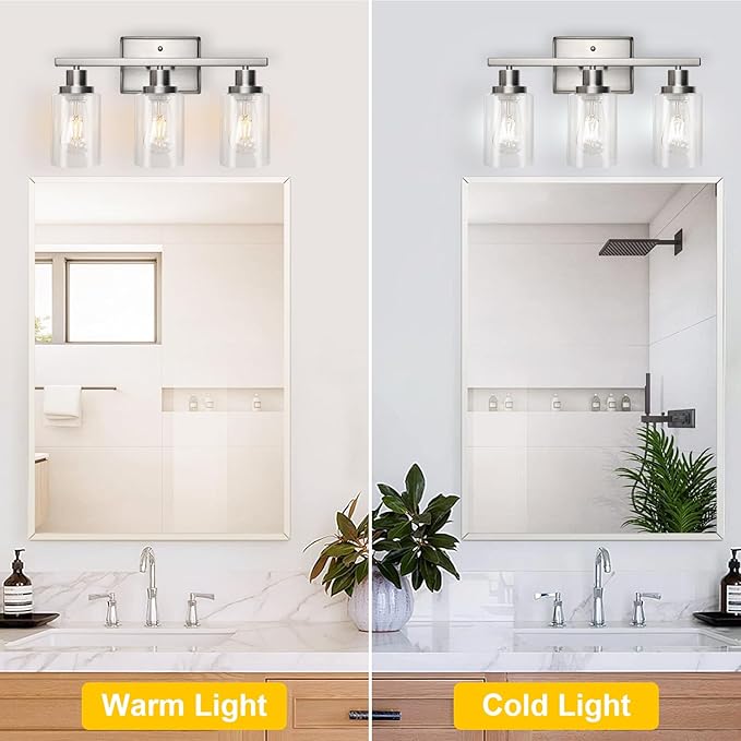 Ascher Bathroom Vanity Light Fixtures, 3 Light Wall Sconces Lighting - Image 6