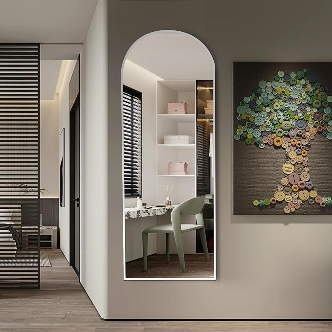 Rowjut Floor Mirror Arched Mirror Full Length 56"X20"Full Length Mirror can be - Image 8