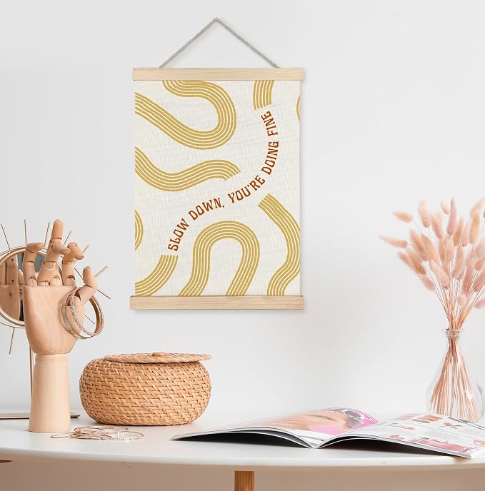 Yomisex Yellow Slow Down You're Doing Fine Inspirational Wall Art Poster - Image 3