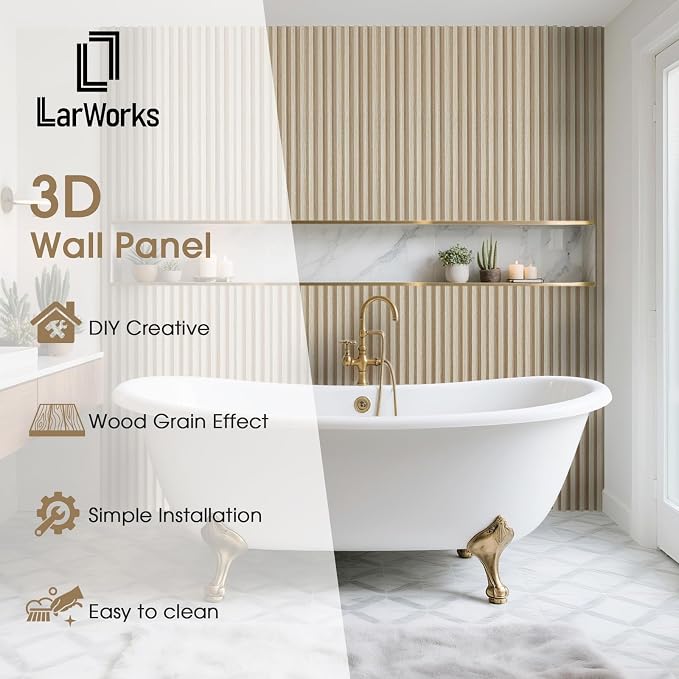WPC Slat Wall Panels 8 Pack 96" x 8.2", Waterproof Fluted Wall Paneling - Image 2