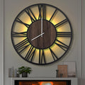 LEIKE Large LED Wall Clocks, Non Ticking, Battery Operated Rustic Round Modern by LEIKEWALLCLOCK