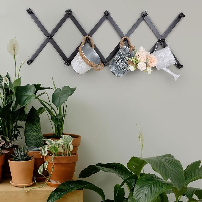 SCUNDA Wall Rack with 14 Hooks, Wooden Wall Expandable Coat Rack - Image 5