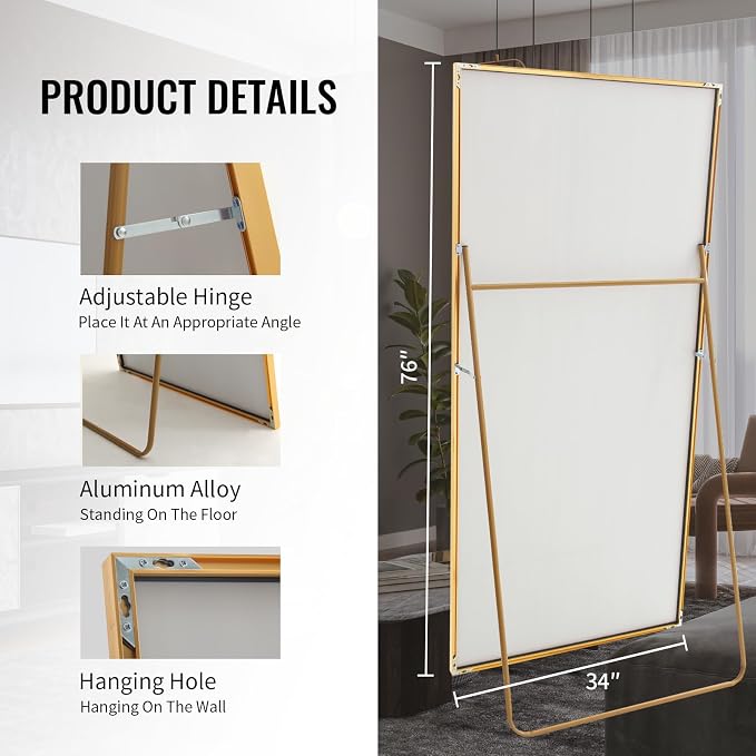 Beauty4U Full Length Mirror 76" x 34", Large Floor Mirror - Image 2