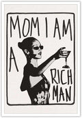 Liyark Mom I Am A Rich Man Aesthetic Retro Music Goblet Poster Feminist canvas by Liyark
