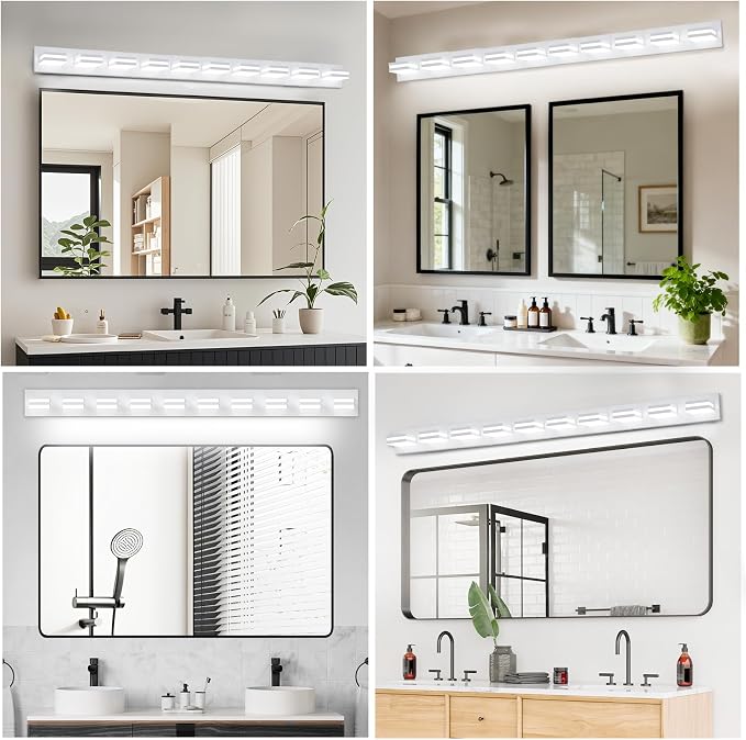 IZORRO LED Modern Bathroom Lights Fixtures, Matte White Acrylic Wall Lighting - Image 8