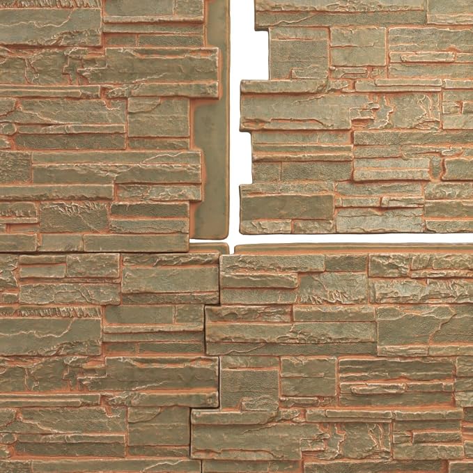 EverStone Cascade Faux Stone Panel, 48 5/8"W x 24 3/4"H x 1 1/4"D, Iron Mill - Image 9