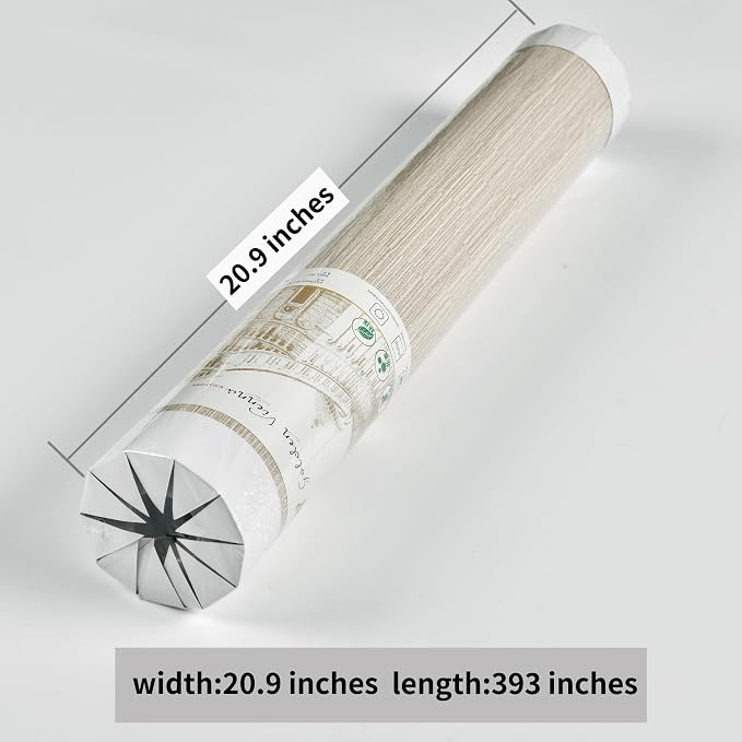 Haimin Grasscloth Wallpaper Peel and Stick 20.9in X 393in Fabric Contact Paper - Image 3
