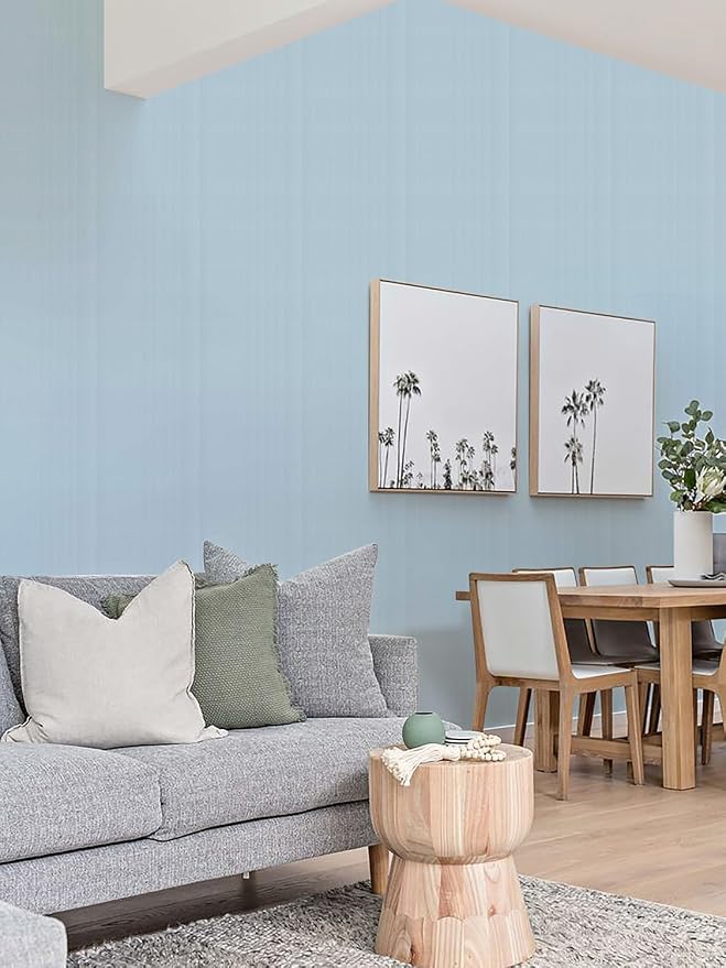 Orainege Peel and Stick Wallpaper Light Blue Wallpaper 15.7"x118.1" Textured - Image 4