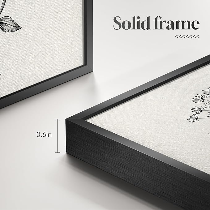 Framed Black and White Floral Wall Art - Image 9