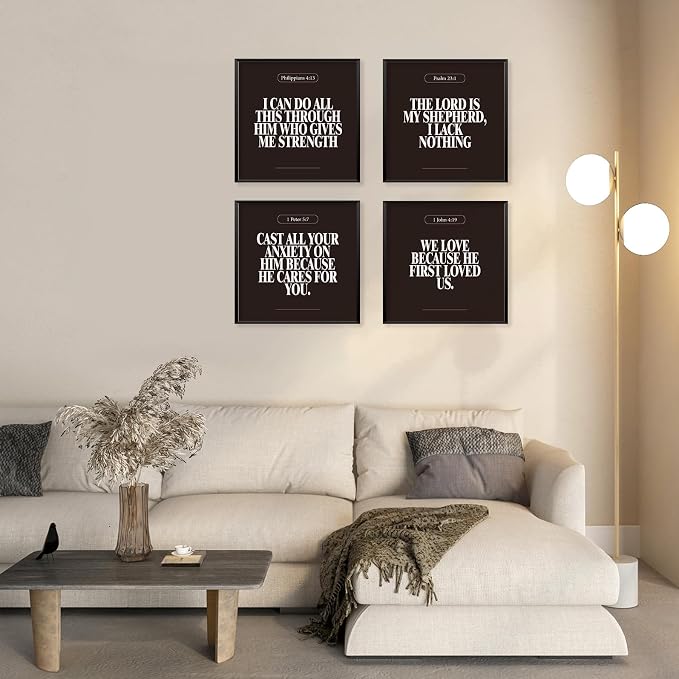 Locomiss Black Christian Wall Art Decor Posters, Minimalist Jesus Scripture - Image 6