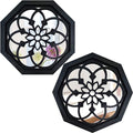 ZOLAPI 2-Piece Octagon Wall-Mounted Mirrors, Vintage Farmhouse Mirror by ZOLAPI