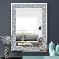 QMDECOR Crystal Crush Diamond Rectangle Silver Mirror by QMDECOR