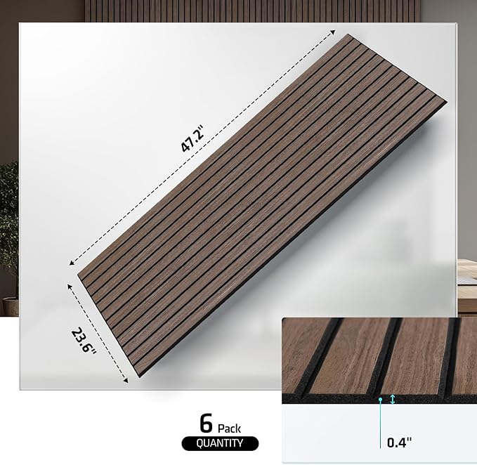 6 Pack Acoustic Wall Panels, 47.2" X 23.6" Sound Absorbing Panels, Decorative - Image 4