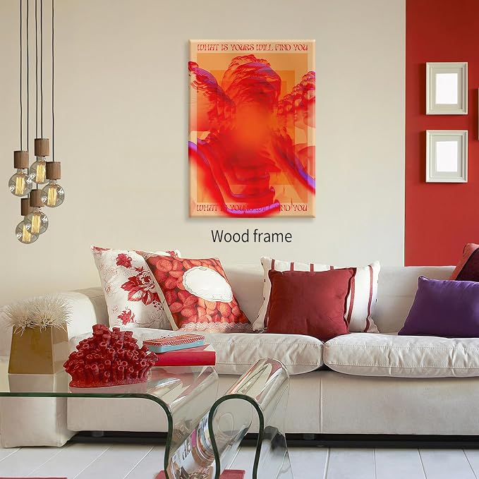 Retro Hippie Trippy Posters Vintage Red 70s 80s Wall Art Trendy Face Eye Canvas - Image 7