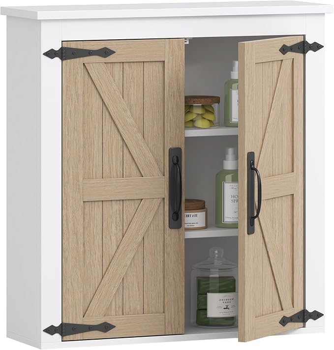 Spirich Bathroom Wall Cabinet Over Toilet, Farmhouse Wall Mounted Medicine - Image 9