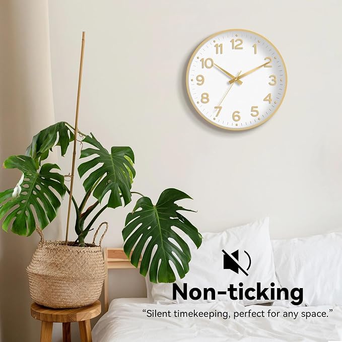 Roymnie Wall Clock 12 Inch Silent Wall Clocks Battery Operated-Modern Non - Image 4