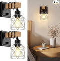 FadimiKoo Wall Sconces Set of Two, Bedside Wood Wall Lamps by FadimiKoo