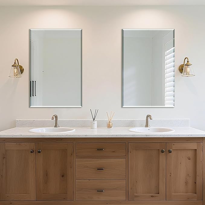 Ruomeng Wall Mirror Beveled Edge Frameless Mirror 24” x 36" Accent Mirror - Image 3