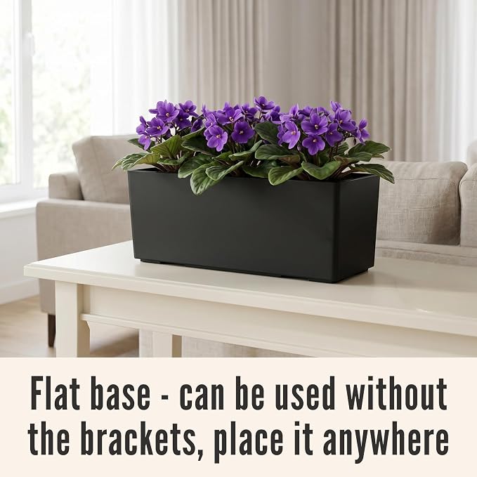 LaLaGreen Wall Planters for Outdoor Black Self Watering System Hanging Planter - Image 7