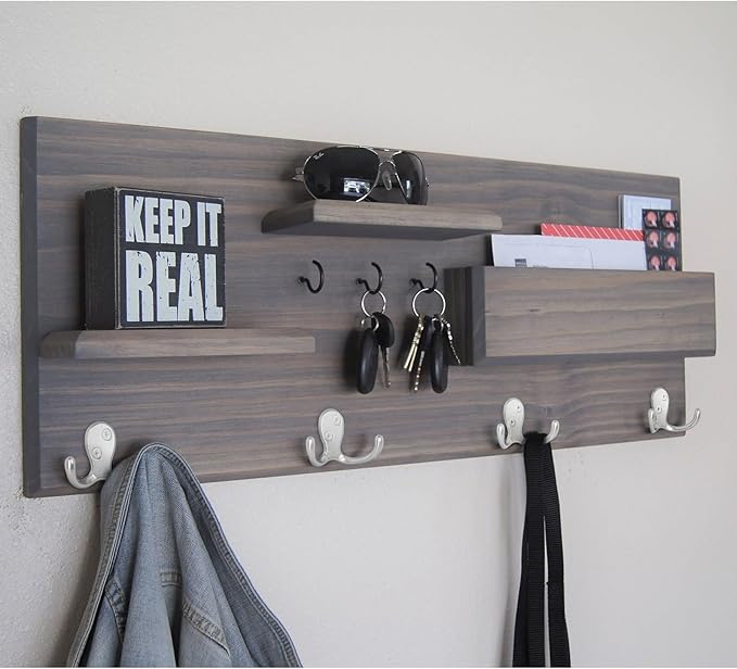 Homanu 10 Pack Coat Hooks, Heavy Duty Double Prong Coat Hooks Wall Mounted - Image 7