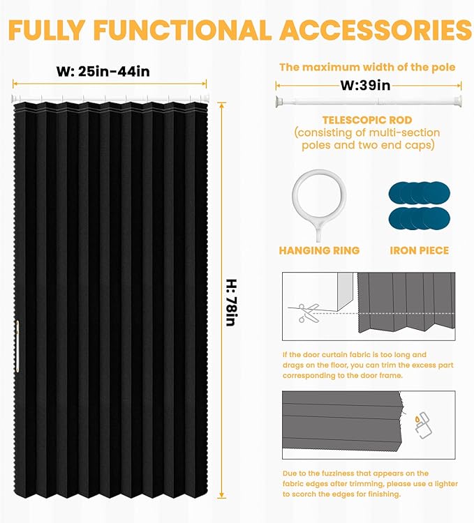 AJAZZ Blackout Sliding Door Curtains - Image 3