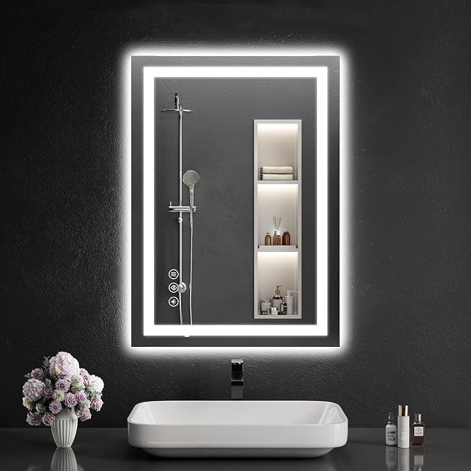 LED Bathroom Mirrors 24"x30" Bathroom Mirror by WISSMILESHOME