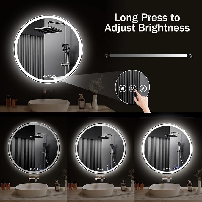 LED Bathroom Mirror 20 Inch Round Bathroom Mirror - Image 7