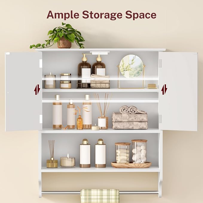 Iwell Bathroom Wall Cabinet, Over The Toilet Storage Cabinet - Image 5