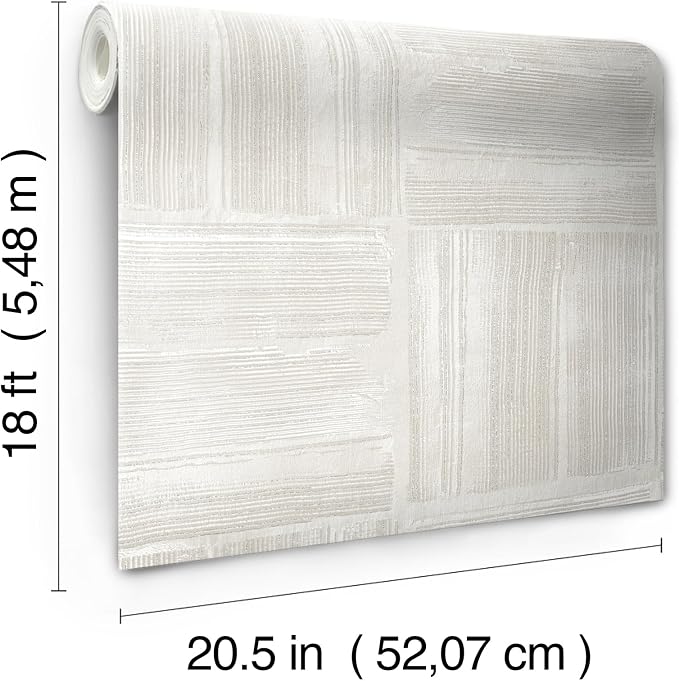 RoomMates Beige Dimensional Square Plaster Peel and Stick Wallpaper, RMK12680PLW - Image 5