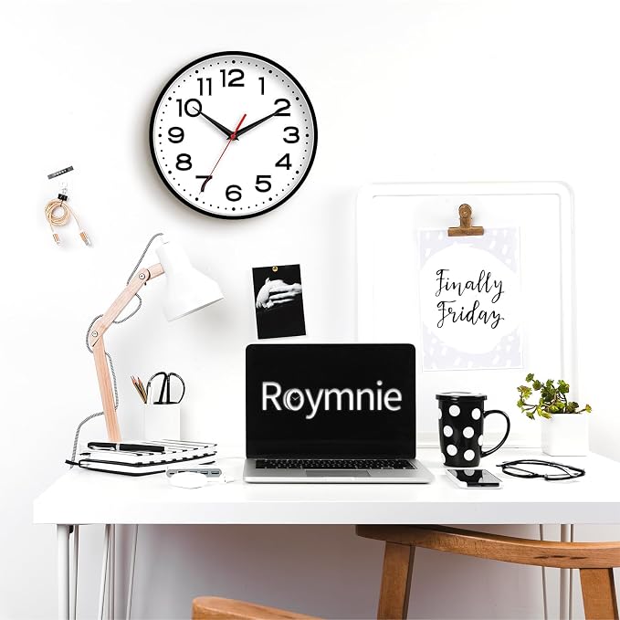 Roymnie Wall Clock Silent Non-Ticking Modern Clock Battery Operated 16 Inch - Image 6