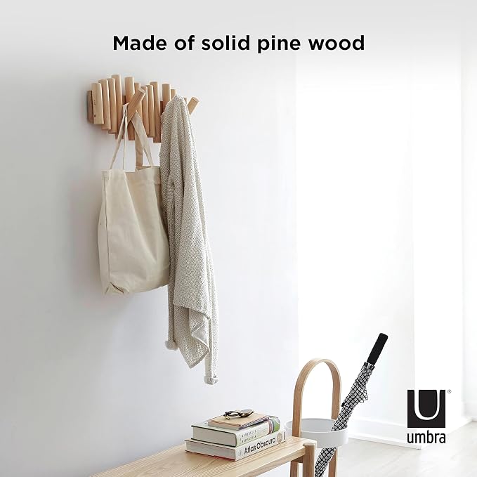 Umbra Picket Wall-Mounted Coat Rack Rail Hook - Image 11