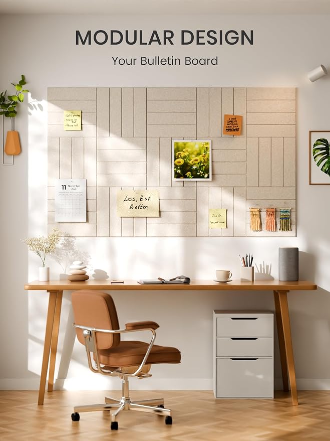 Bumusty Large Cork Board Alternative-36 x 24" Felt Bulletin Board Tiles - Image 6