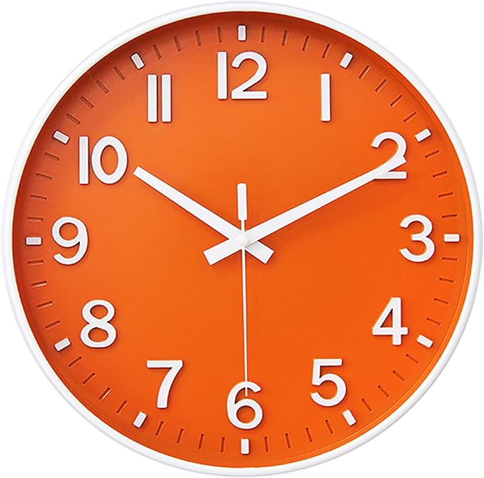 HZDHCLH Wall Clocks Battery Operated, Wall Clock Orange, 8 inch Wall Clock by HZDHCLH