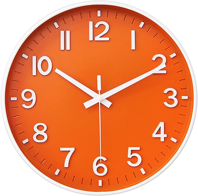 HZDHCLH Wall Clocks Battery Operated, Wall Clock Orange, 14 inch Wall Clock by HZDHCLH