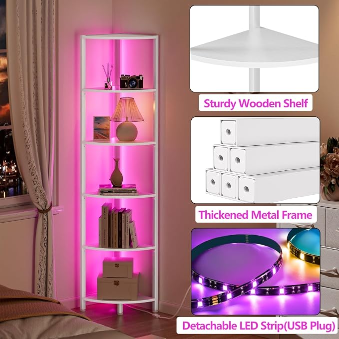 Furnulem 6 Tier Corner Shelf - Image 8