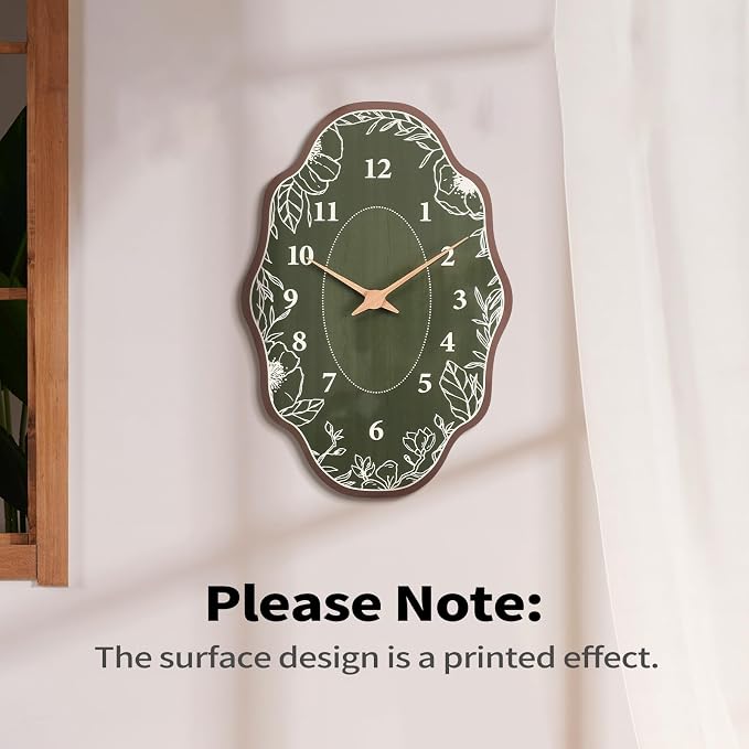 Mid Century Retro Irregular Shape Wall Clock, Silent Non-Ticking Battery - Image 7
