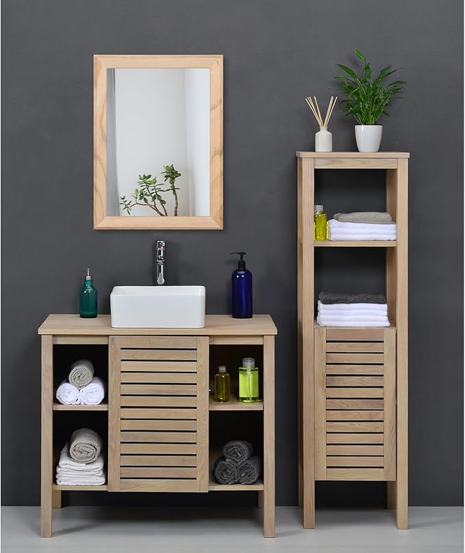 AAZZKANG Rustic Mirrors for Wall Rectangle Wood Frame Mirror Decorative for - Image 6