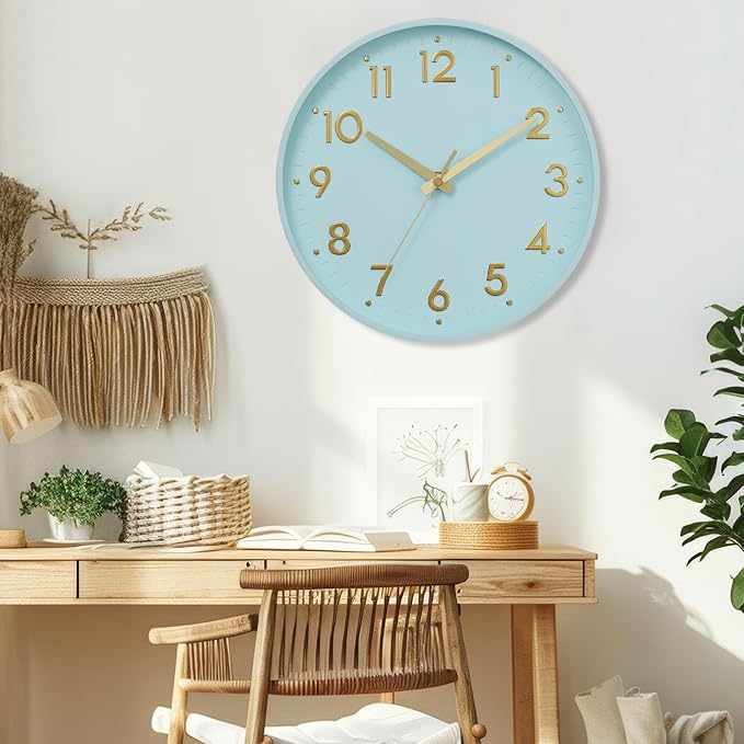 Mosewa Wall Clock 8 Inch, Wall Clocks Battery Operated Silent Non-Ticking - Image 4
