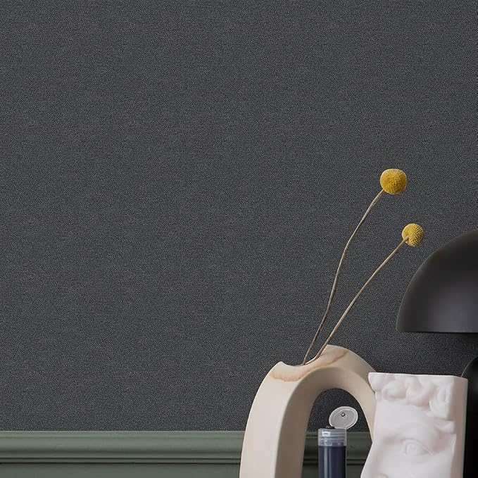 SHUFA Navy Blue Brown Cotton-Like Textured Grasscloth Wallpaper Matte Thick - Image 4