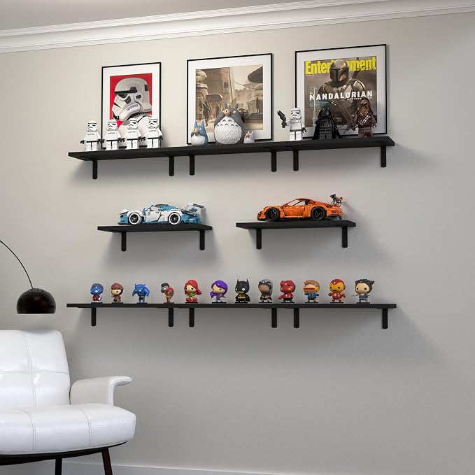 DOLLFIO Floating Shelves, 8 Sets Wooden Floating Shelves - Image 5