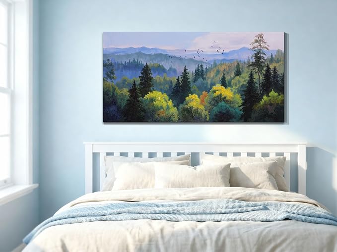 Ardemy Forest Landscape Canvas Painting 40"x20" - Image 5