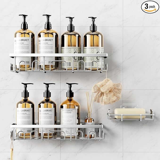 Shower Caddy, 3 Pack Shower Shelves by Deyhoc