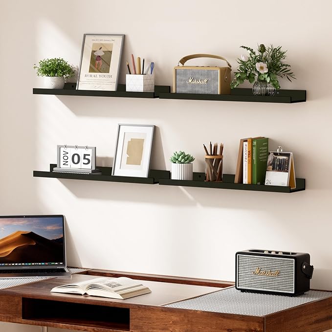 upsimples Floating Shelves for Wall, 23.6 Inch Shelves for Decor Storage Set of - Image 2