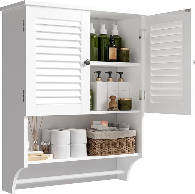 ChooChoo Medicine Cabinet, Bathroom Wall Cabinet, 2 Doors Over The Toilet Space by ChooChoo