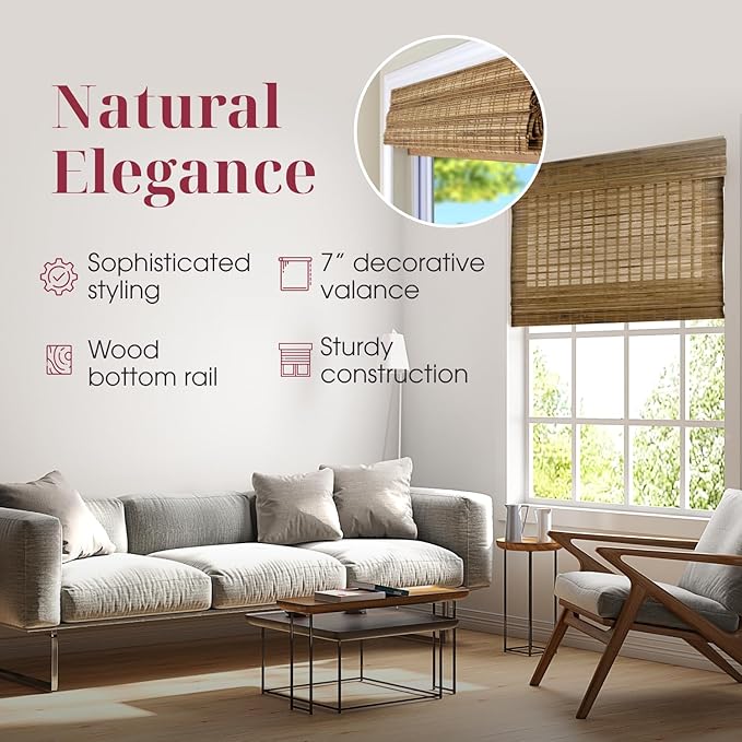 ARLO BLINDS Sheer Bamboo Roman Shades - Image 4