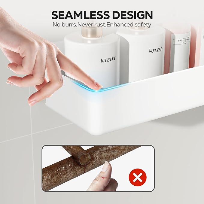 Nieifi Adhesive Wall Shelf, Shower Shelves, Shower Organizer - Image 5