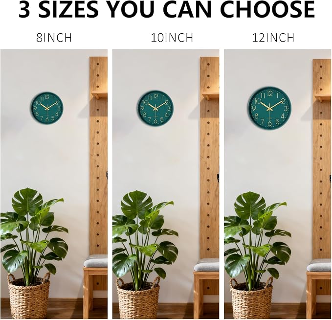 Modern Silent Wall Clock, 12 Inch Wall Clocks Battery Operated Large Number - Image 9