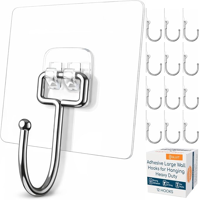 GLUIT Adhesive Large Wall Hooks by GLUIT